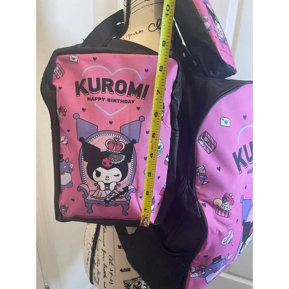 Sanrio Kuromi 3 Pieces  laptop backpack set crossbody bag/pencil bag kawaii Core